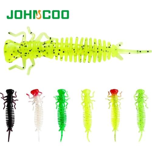 JOHNCOO 6pcs Larva Soft Lures 85mm 4.5g Artificial Fishing Lure Soft Bait Silicone Bass Pike Swimbait Jigging Plastic Baits
