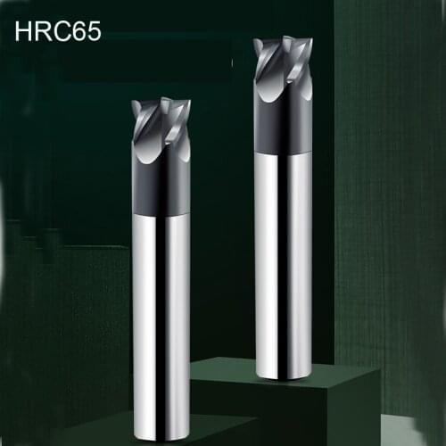 HRC65 4 Flutes Tungsten Steel Short End Mill CNC Bits Coating DLC End Mill Cutter CNC Roughing Machining for HSS Cutting Tools