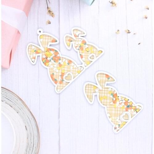 KSCRAFT Cute Bunny Shaker Tag Metal Cutting Dies Stencils for DIY Scrapbooking Decorative Embossing DIY Paper Cards