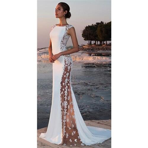 Summer Sexy Dresses Elegant Women Sexy White Lace Patchwork Dress O-neck Sleeveless High Waist Slim Long Dress