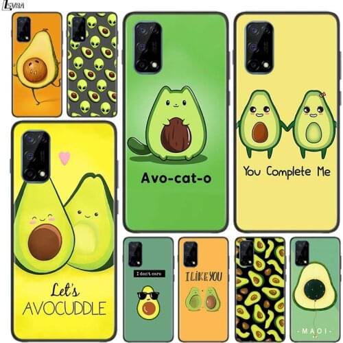 Cute Avocado for OPPO Realme V15 X5 X3 X50 X7 X2 C17 C11 C3 C2 7 7i 6 6S 6i 5 Narzo 20 Pro Black Phone Case