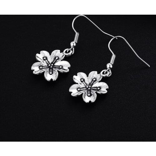 Trendy Vintage Flower Shape Dangle Earrings for Women Girl Retro Drop Earrings Cute Small Object Earring Jewelry Bijoux