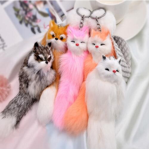 Fashion Keychain Keyring hairy Vulpes Car bag clothing pendant A250