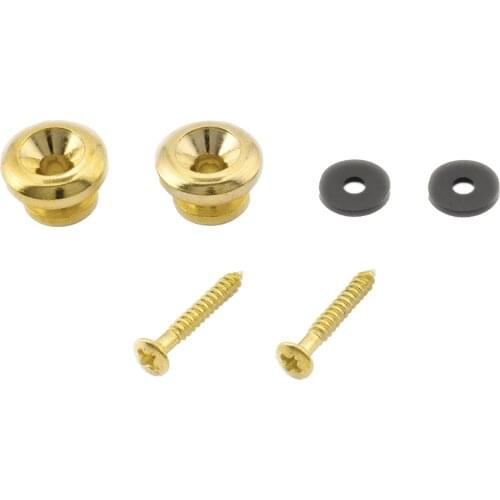 Musiclily Oversized Guitar Strap Buttons Locks, Gold (2 Pieces)