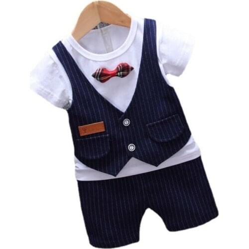 New Summer Baby Boys Clothes Children Cotton T-Shirt Shorts 2Pcs/Sets Toddler Gentleman Costume Infant Clothing Kids Tracksuits