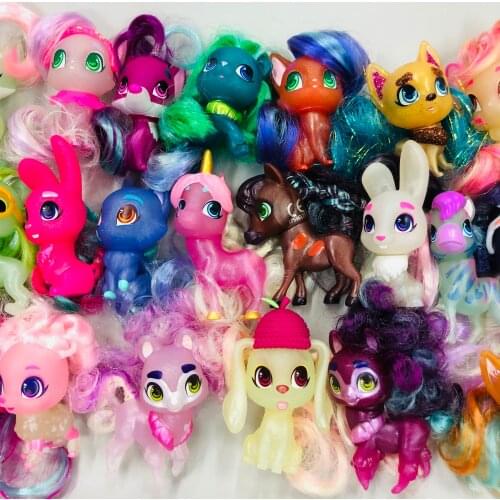 5cm Original cute small Lovely Cat Fox Long ears dog horse animals with long hair Pet animal figure littlest doll gift girl toy