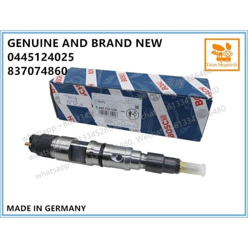 GENUINE AND BRAND NEW DIESEL COMMON RAIL FUEL INJECTOR 0445124025, 837074860 FOR SISU ENGINE