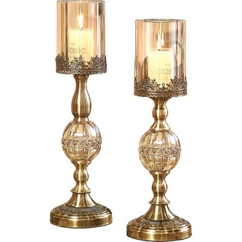 Luxury Gold Crystal Candle Holders Glass Table Wedding Decoration Table Centerpieces Hotel Dinner Metal Candelabro Cristal
