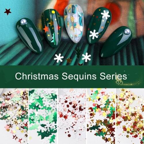 Christmas Snowflake Nail Art Sequins DIY Glitter Flakes Decal Manicure Decor Snowflake sequins design, high gloss, you can DIY