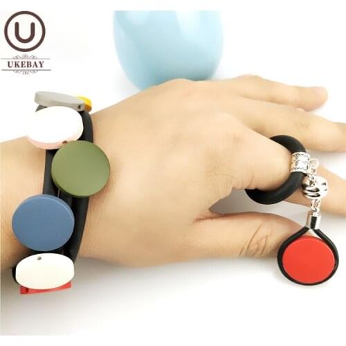 UKEBAY New Multicolor Wood Bracelets Women Charm Bracelet Rubber Rope Chains Designer Handmade Bangles Strange Bohemia Jewelry