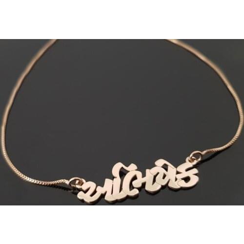 Womens Fashion Gujarati Name Necklaces Jewelry Stainless Steel Personalised Custom Any Language Necklace Best Friend Gifts BFF
