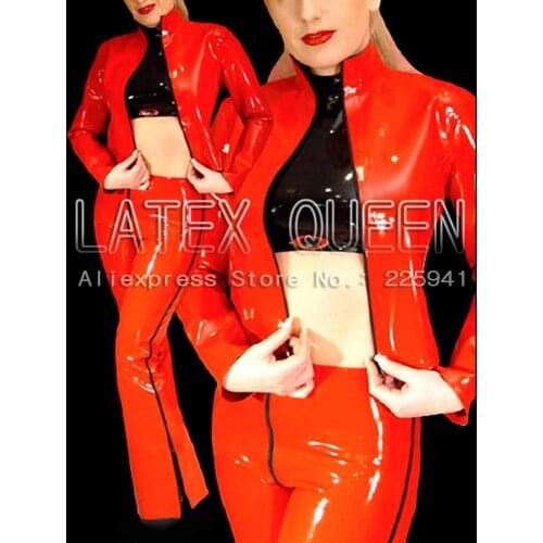 Women 's latex rubber jackets coats