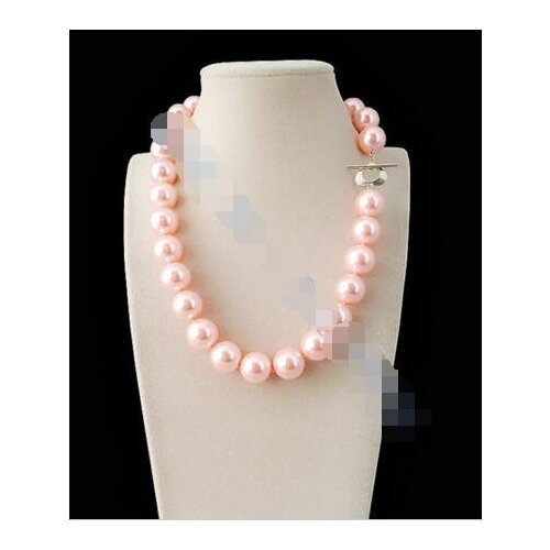 Women Gift word Love Free shipping 12mm AAA Pink South Sea shell Pearl Necklace 18-24 inch Genuine Lucky Ladys jewelry Fine