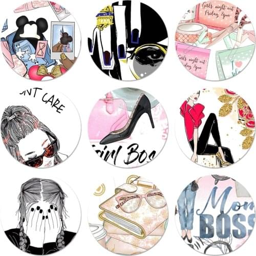 58mm super Girl Boss Icons Pins Badge Decoration Brooches Metal Badges For Clothes Backpack Decoration