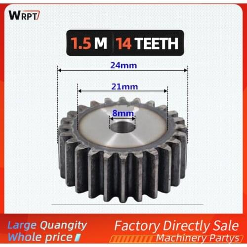 1Pcs precision spur gear 1.5 module 14 teeth/thickness 15mm/45# steel spur gear high frequency quenching,1.5M14T
