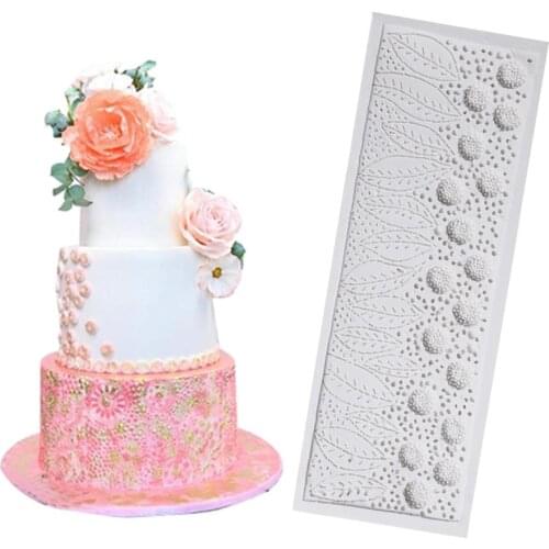 1PC Flower Large Lace Fondant Silicone Molds Cake Decorating Tools Gummypaste Sugar Craft Chocolate Birthday Cake rim Moulds