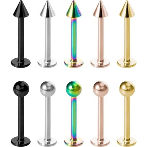 5pcs Stinless Steel Labret Lip Ring Piercing Bar Cartilage Earring Stud for Women Tragus Helix Barbell Monroe Body Jewelry 16G