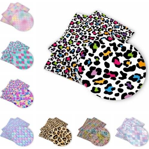 Huangtao Diy accessories 30*136cm Printed Faux Synthetic Leather for Bow,DIY handmade Materials
