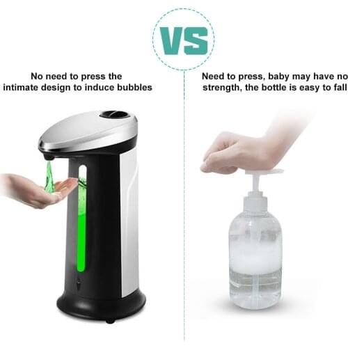400ml Automatic Liquid Soap Dispenser Shampoo Dispenser Smart Sensor Touchless Dispenser For Kitchen Bathroom Accessories Set