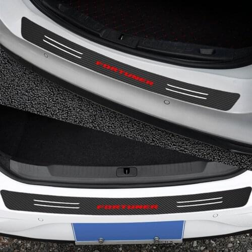 Car Styling Car Trunk Rear Bumper Anti-Kicked Scratch Protection 3D carbon fiber Sticker For Toyota fortuner 2007-2018