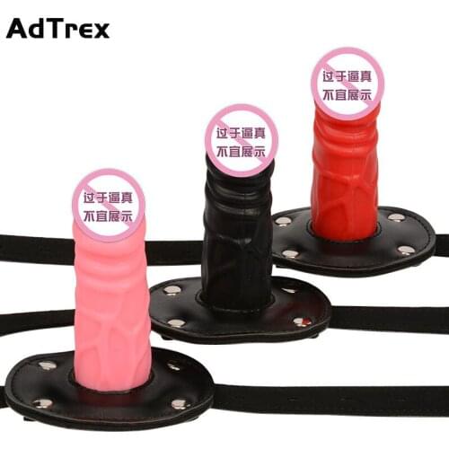 BDSM Silicone Erotic Toys Oral Mouth Gag Bondage Restraints Dildo Masturbator Sex Tools