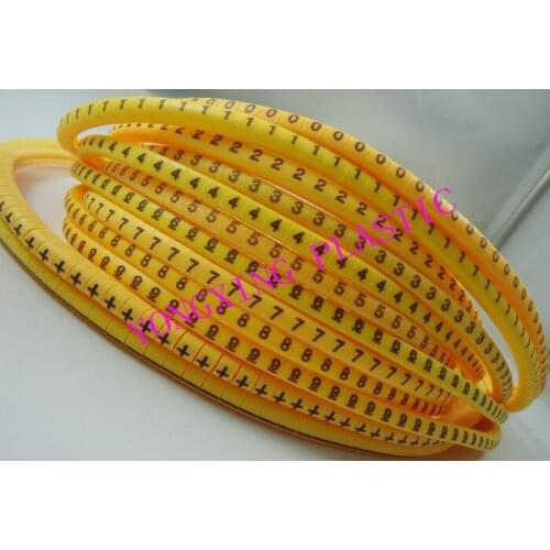 Freeshipping EC-0 EC-1 EC-2 EC-3 0.5 0.75 1.0 1.5 2.5 to 16mm2 12 different number 0123456789+- cable marker yellow color set