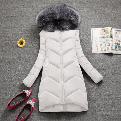 Dugujunyi 2019Winter Warm Down Parka female Jacket Coat Artificial Fur Collar Winter Coat Women