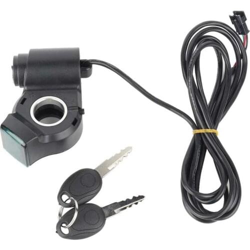 Electric Bicycle Thumb Throttle Voltmeter Digital Voltage Display Switch Power With Key Lock E-Bike Finger Thumb Throttle