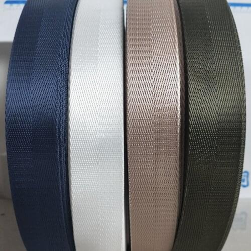 Hot Sale Thick Navy Blue Khaki Army Green White Nylon Belt Herringbone Braided Shoulder Bag With Clothing Accessories Ribbon