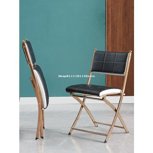 Customized Light Luxury Dining Table And Chair Folding Home Adult Office Meeting Back Portable Computer Training Staff Stainless