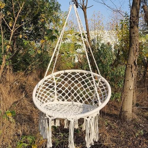 Hammock Chair Swing, 440 Pound Capacity, Perfect for Indoor/Outdoor Home, Patio, Deck, Yard, Garden (Single Swing)