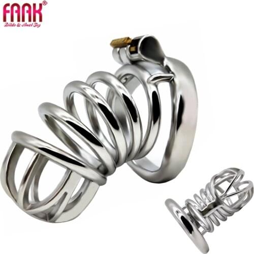 MenS Long Stainless Steel Chastity Lock Penis Cage Anti-Violation Tool Big Cock Cage Adult Metal Couple Sm Game Flirting Toy
