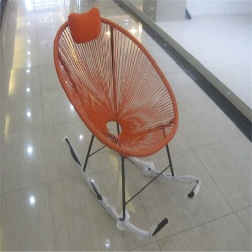 Rattan Lounge Chair Elderly Color Recliner Rocking Creative Chair Balcony Outdoor Garden Leisure Siesta Chair with Pillow