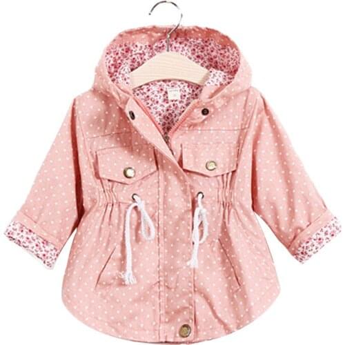Jackets For Girls Cute Dot Casual Jacket KidsJacket 2-6 Age Children Outwear New Autumn And Winter Fashion