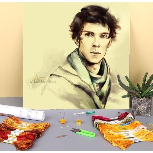 Doodles Printed Fabric 11CT Cross Stitch Embroidery Set DMC Threads Painting Handmade Sewing Knitting Package Jewelry