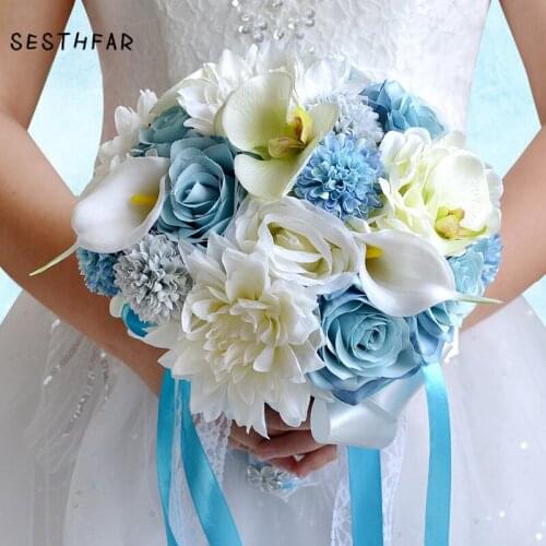 2019 New Handmade bride Bouquet Starry sky Artificial Holding flowers Bridesmaids Bouquet bridal