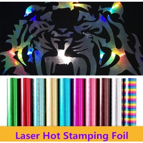 Wholesale 30x100cm Metallic HTV Colorful Laser Hot Stamping Foil Heat Press Film For T-shirt Paper Plastic Glass Clothing