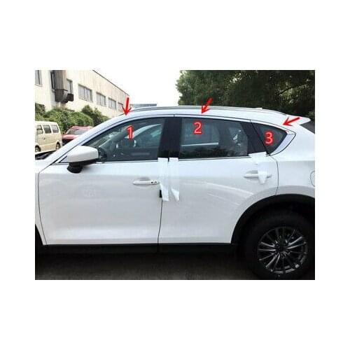Stainless Steel Upper Window Sill Trim 6pcs For Mazda CX-5 2nd Gen 2017 - 2019