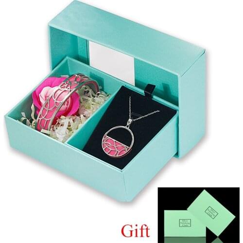 Legenstar Flower Necklace Bracelets set Manchette Femme Stainless Steel Interchangeable Leather JewelryLove Set Mothers Day2020