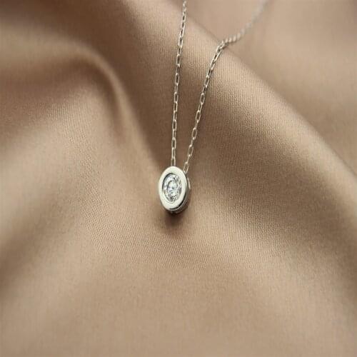 Rodhium Plated Seed Single Stone Necklace
