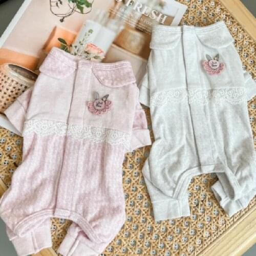 Small Dog Pajamas Jumpsuit Autumn Winter Dog Overalls Girl Dog Clothes Sleepwear Female Pet Costume Outfit Garment Puppy Apparel
