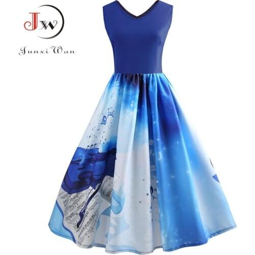 Vintage Summer Dress 50s Patchwork Sleeveless A line Retro Party Dresses Women Elegant Sundress Casual Floral vestido Plus Size