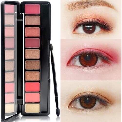 Professional 10 Colors Eyeshadow Palette Pearl Shimmer Earth Matte Pigmented Makeup Palette Set with Eye shadow Brush