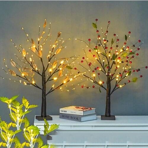 Christmas fruit Bonsai Tree Light Tabletop Fairy Light Tree Lamp DIY Lit Artificial Tree Lights for Bedroom Wedding Party Decor