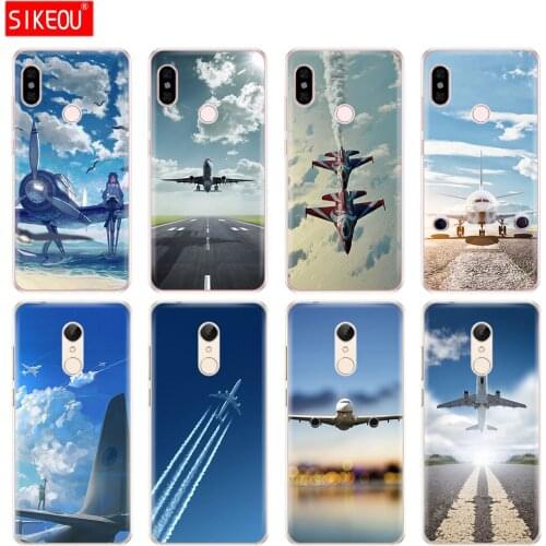 Silicone Cover phone Case for Xiaomi redmi 5 4 1 1s 2 3 3s pro PLUS redmi note 4 4X 4A 5A Aircraft sky airport
