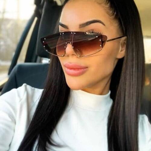 Fashion Rimless Oversized Sunglasses Women Men Metal Sunglasses Luxury Brand Design Vintage Eyewear UV400 Shades oculos de sol