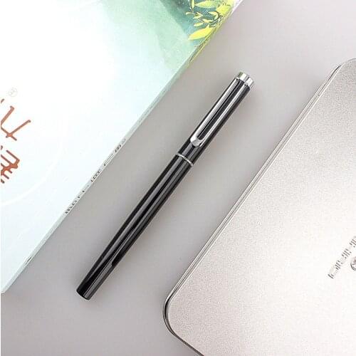 High Quality 0.38mm Extra Fine Nib Finance Fountain Pen with Diamond Metal Ink Pen for Gift Office Stationery