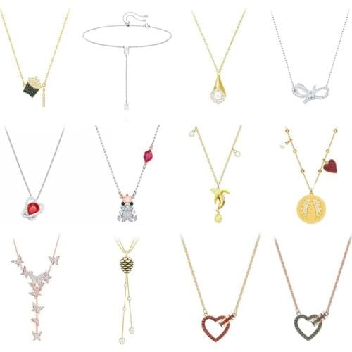 High quality 1: 1 original SWA DIY jewelry simple modern fashion trend necklace French fries heart shaped diamond female