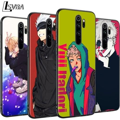 Bright Black Cover Anime Cartoon Jujutsu Kaisen For Xiaomi Redmi Note 9 9S 8T 8 7 6 5A 5 4X 4 Pro Max Phone Case