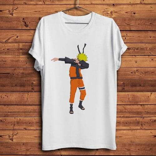 Dabbing Konoha Shinobi funny anime tshirt Men White Casual T Shirt Unisex manga DAB dance Kakas Otaku streetwear